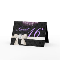White Diamond Bow Sweet 16 Card