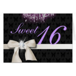 White Diamond Bow Sweet 16 Card