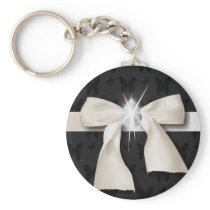White Diamond Bow Sweet 16 Keychains