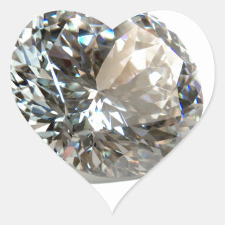 White Diamond. Heart Stickers