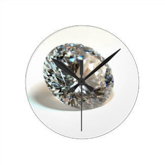 White Diamond. Round Wall Clocks