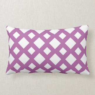 White Diamonds on Lavender Throw Pillow