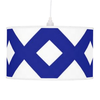 White Diamonds on Navy Hanging Pendant Lamps