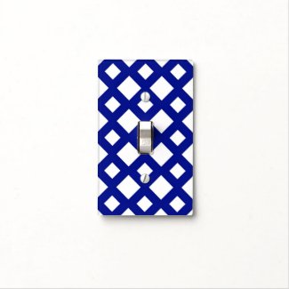 White Diamonds on Navy Switch Plate Covers