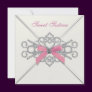 White Diamonds Pink Sweet 16 Birthday Party Announcement