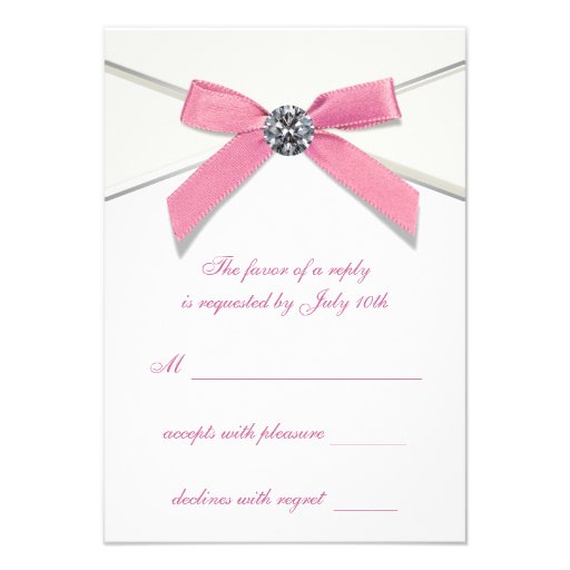 White Diamonds Pink Sweet 16 Birthday Party Personalized Invite
