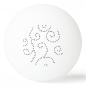 White diamonds swirls Ping-Pong ball