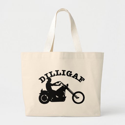 White  Dilligaf Chopper Canvas Bags