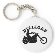 White  Dilligaf Chopper Keychains