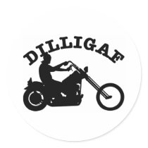 White  Dilligaf Chopper Stickers