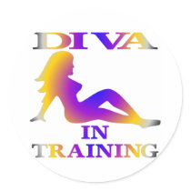 White Diva In Training Trucker Girl stickers