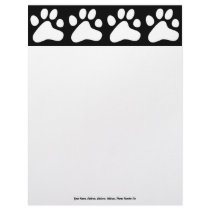 White Dog Paws, Your Name, Address, Address, Ad... Customized Letterhead