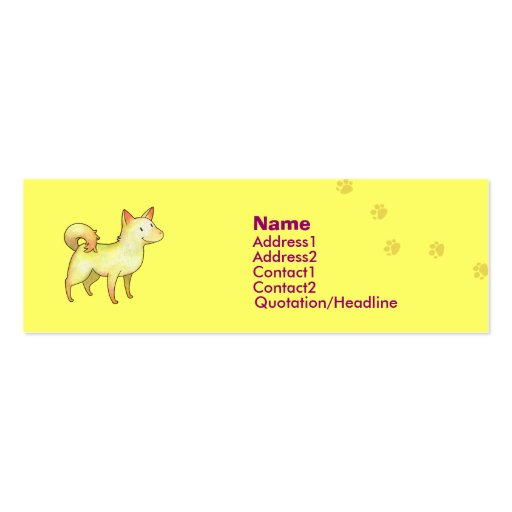White Dog Profile Card Business Card (front side)