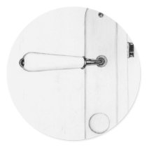 White Doorknob Sticker