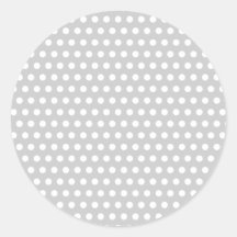 White Dots on Light Grey Round Stickers