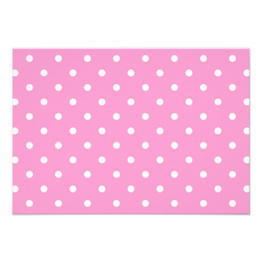 White Dots, Pink Polka Dots Pattern. Invite