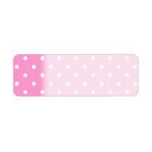 White Dots, Pink Polka Dots Pattern. Return Address Label