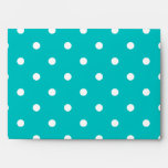White dots, Teal Polka Dot Pattern. Envelopes