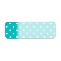 White dots, Teal Polka Dot Pattern. Labels
