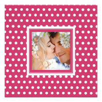 White Dots: Your photo, any color background invitations