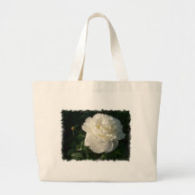 White Double Peonies Jumbo Tote Bag