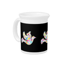 White Dove of flowers Beverage Pitchers