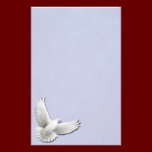 White Dove on Blue Stationery stationery
