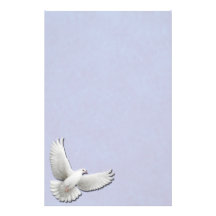 White Dove on Blue Stationery