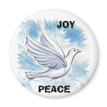 White Dove, PEACE, JOY magnets