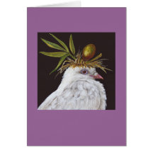 white dove with olive branch card