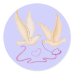 White Doves Creating Hearts Stickers stickers