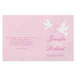 White doves light pink ribbon Wedding Programme flyers