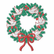 White Doves Wreath embroidered shirts