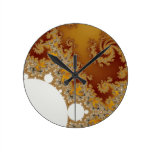 White Dragon - Fractal Art Round Wallclock
