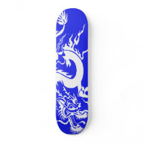 white dragon on blue skateboards