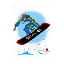 White Dragon Snowboarder Poster posters by Kevin_F_Wong White Dragon Snowboarder Poster posters