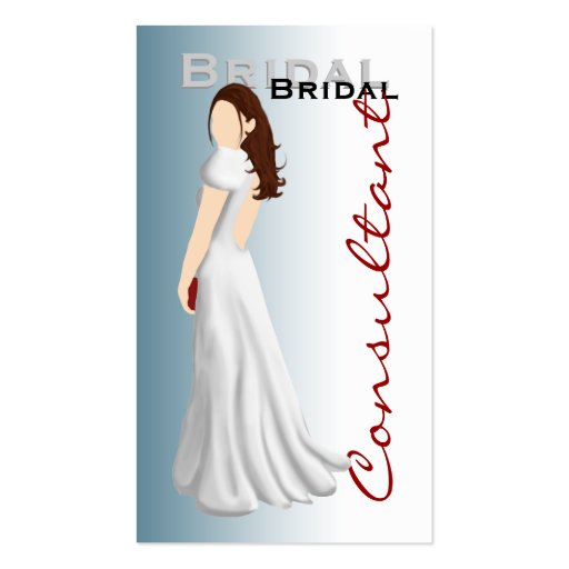 White Dress Bridal Consultant Business Cards (front side)