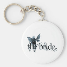 White Dress Fairy Blue Negative - The Bride Keychain