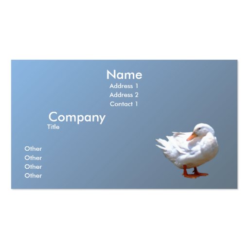 White Duck Business Cards (front side)
