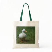 White Duck on White/Green Bag