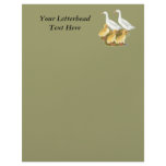 White Ducks and Ducklings Personalized Letterhead