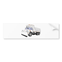 White Dump Truck Cartoon Bumper Stickers