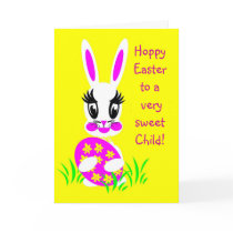 White Easter Bunny Greeting Card