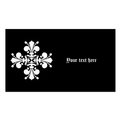 White elegant damask motif business card template