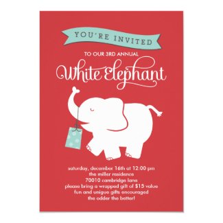 White Elephant Gift Exchange Holiday Party Invite