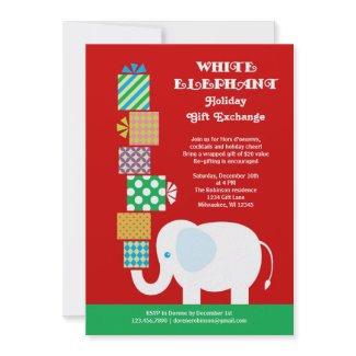 White Elephant Holiday Gift Exchange Invitation