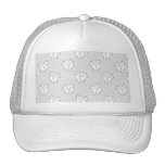White Elephant Pattern on Gray. Mesh Hat