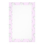 White Elephant Pattern on Pink. Stationery Paper