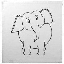 White Elephant. Printed Napkins