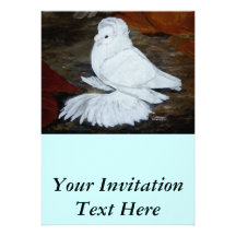 White English Trumpeter Custom Invitations
